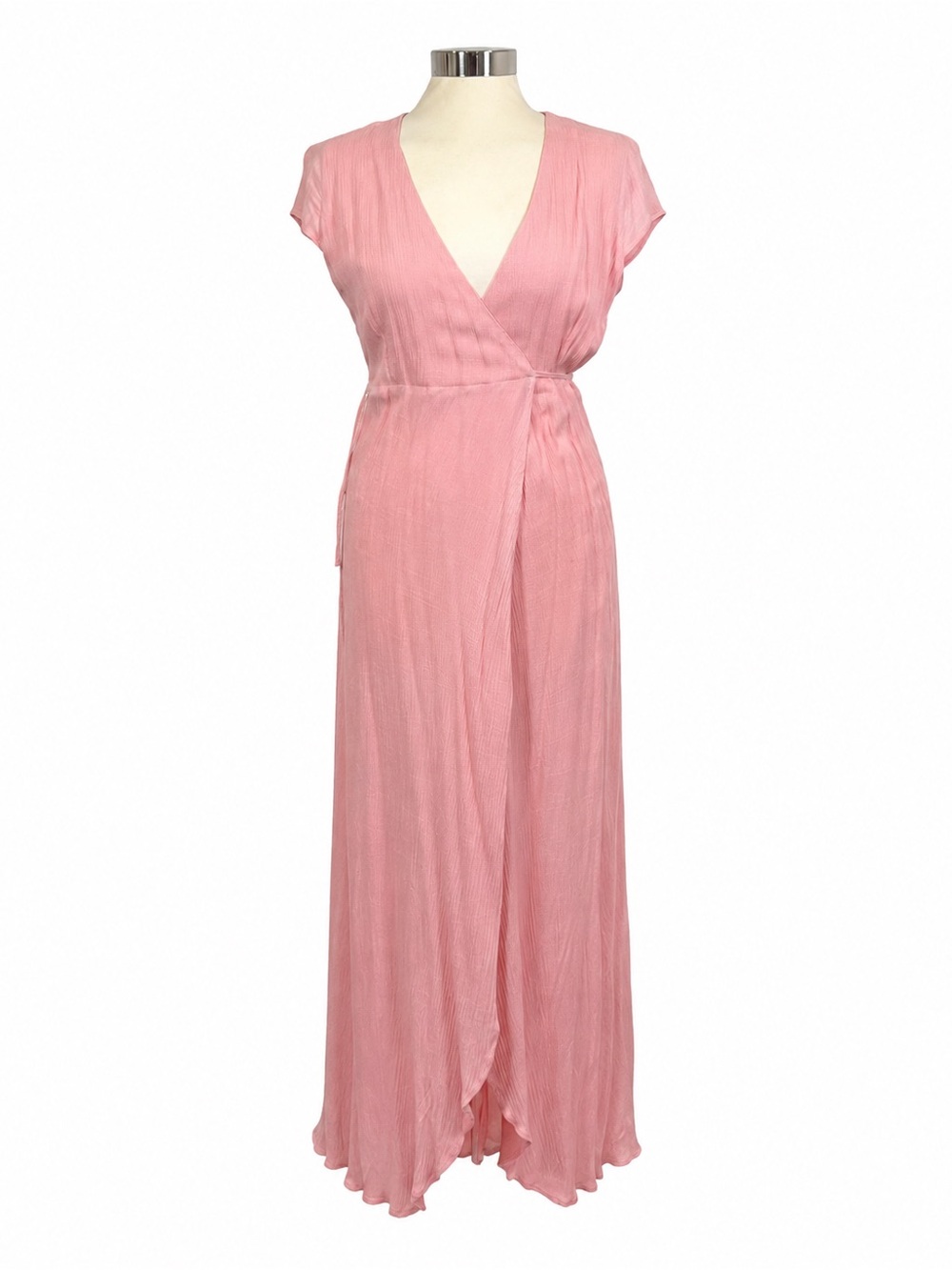 Showpo Pink Wrap Maxi Dress with Tie Waist
